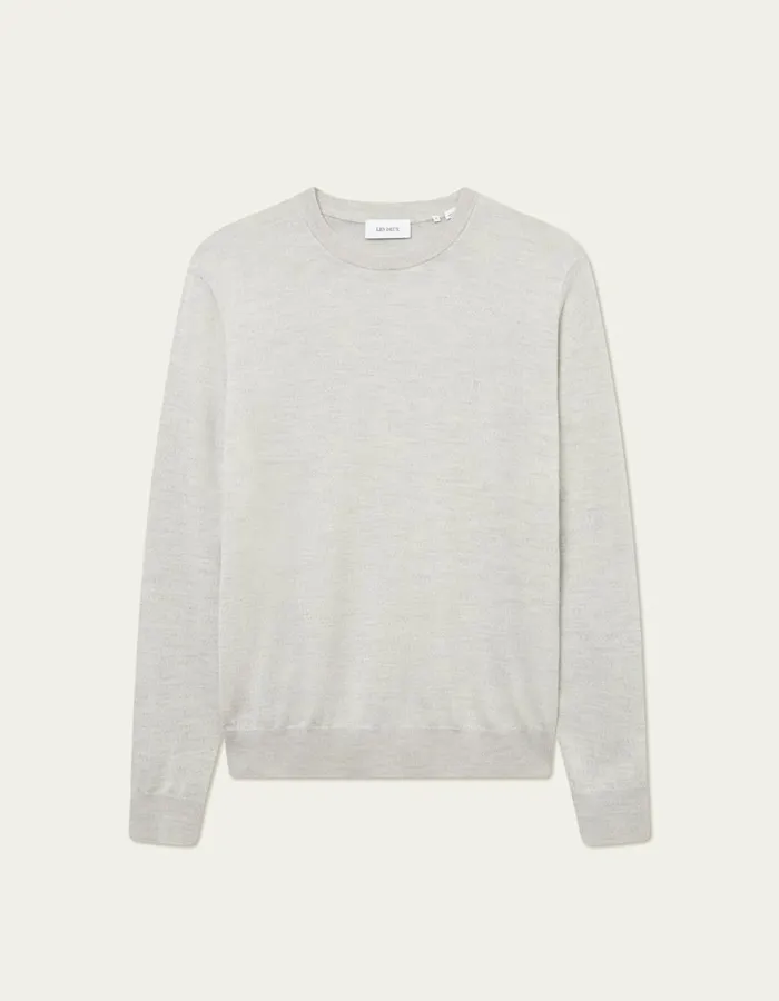 Men Greyson Merino Knit 8211 Ivory Melange Les Deux Knitwear