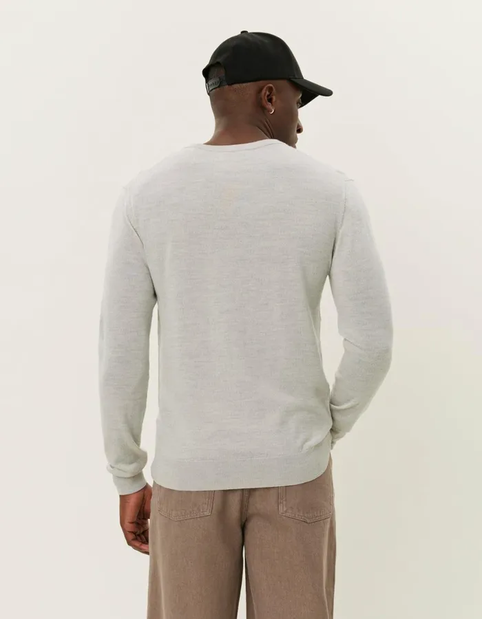 Men Greyson Merino Knit 8211 Ivory Melange Les Deux Knitwear