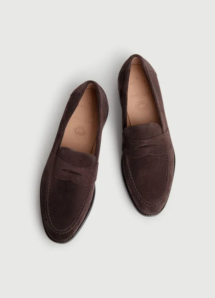 Men Hackett X Cheaney Hackett London Suede Mask Loafers Brown