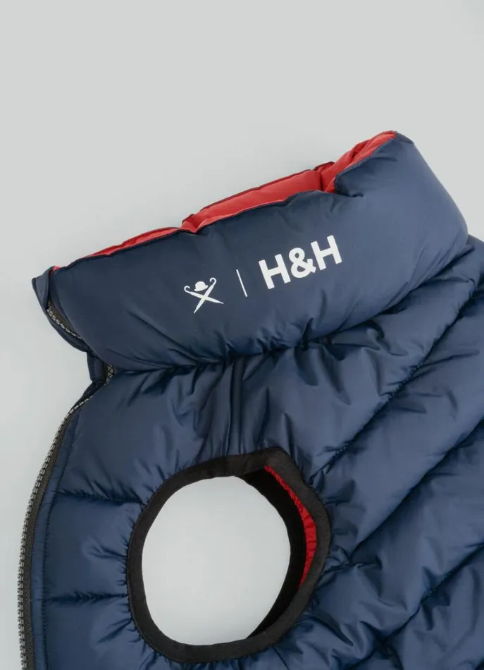 Men Hackett X Hugo and Hudson Hackett London Reversible Puffer Jacket For Dogs 8211 Large Winenavy