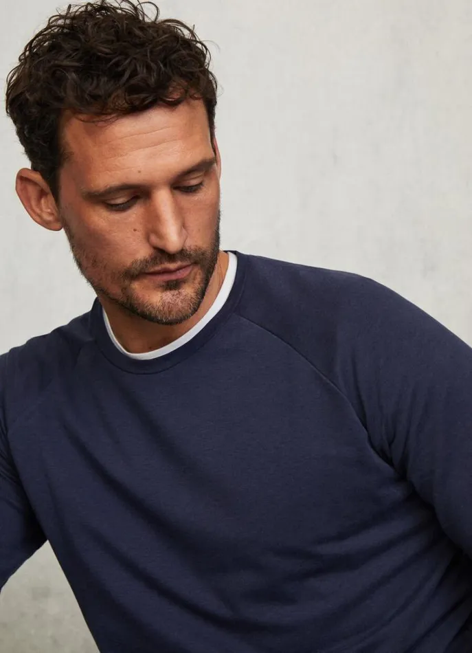 Men Homewear Hackett London Slim Fit Long Sleeve TShirt Navy