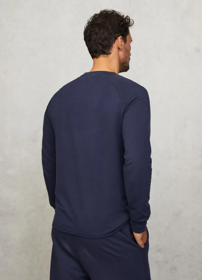 Men Homewear Hackett London Slim Fit Long Sleeve TShirt Navy