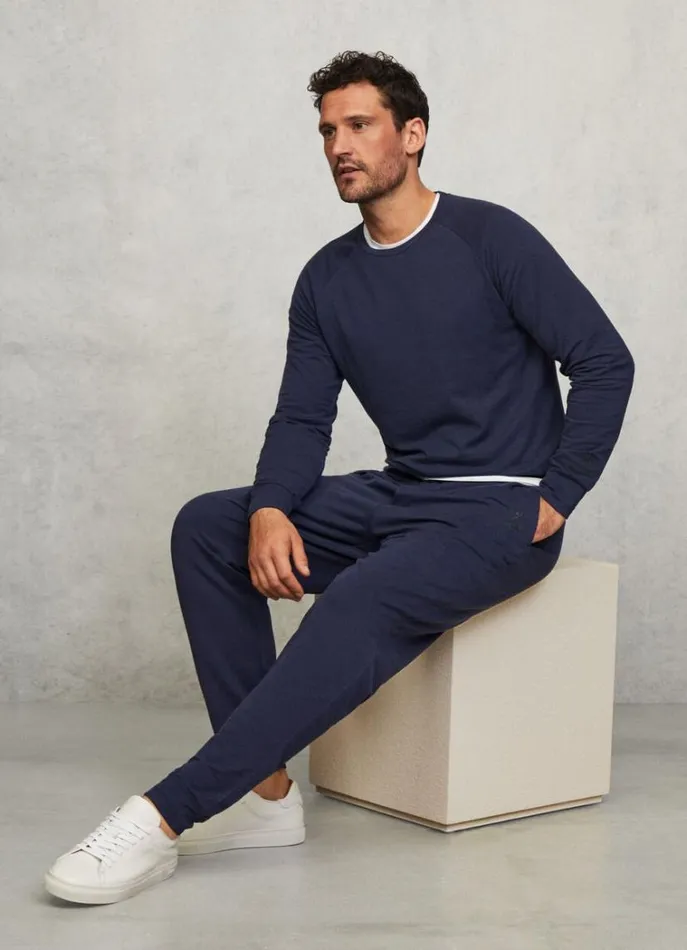 Men Homewear Hackett London Slim Fit Long Sleeve TShirt Navy