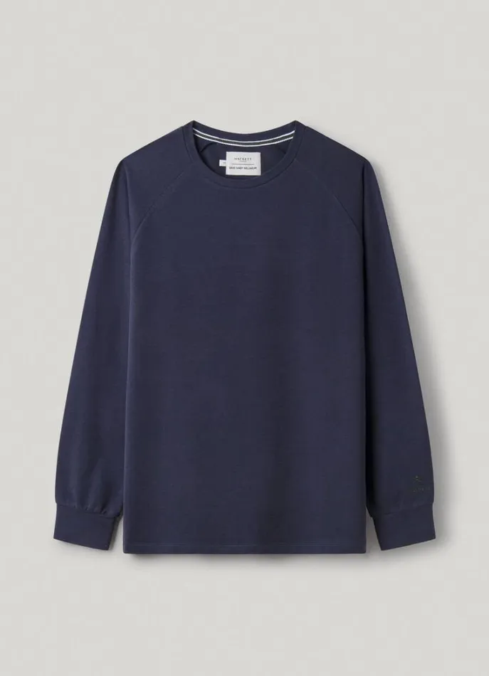 Men Homewear Hackett London Slim Fit Long Sleeve TShirt Navy