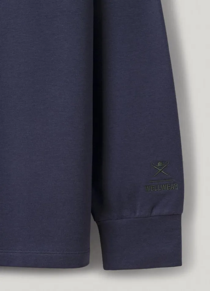 Men Homewear Hackett London Slim Fit Long Sleeve TShirt Navy