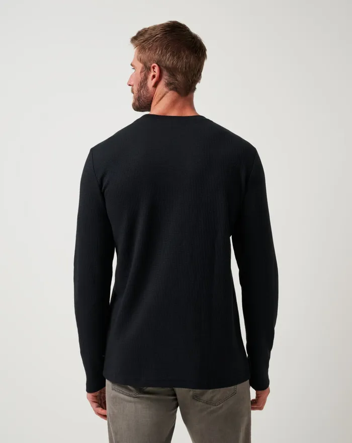 Men Hoodies and Sweatshirts TravisMathew CLOUD WAFFLE CREW Black