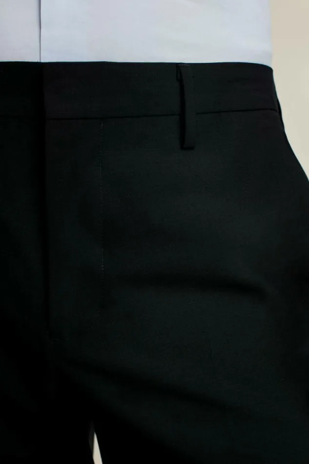 Men Italian Stretch Wool Dress Pants Black Bonobos Dress Pants