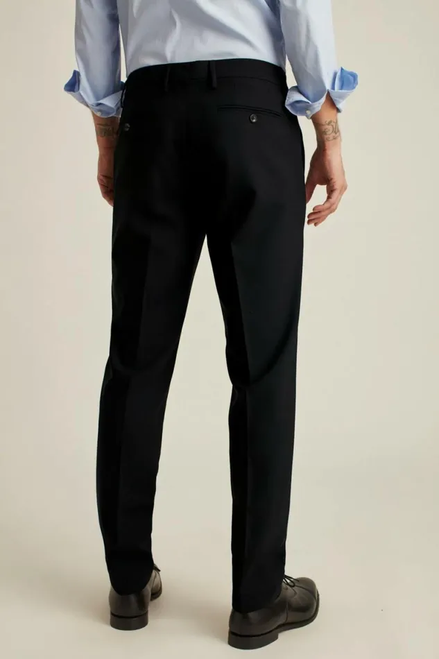 Men Italian Stretch Wool Dress Pants Black Bonobos Dress Pants
