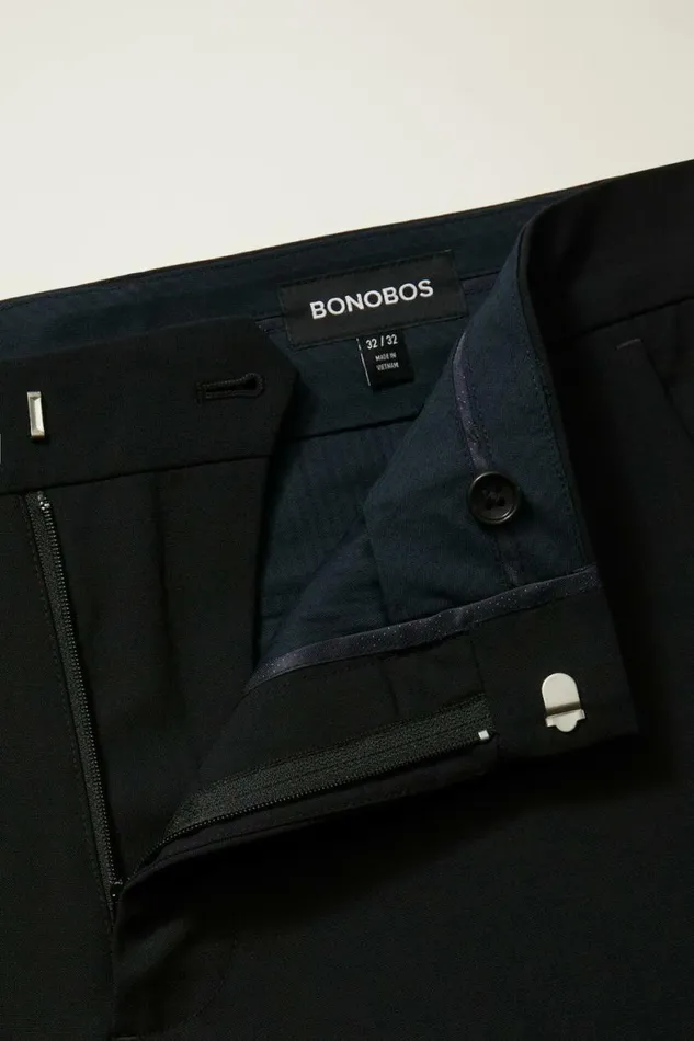 Men Italian Stretch Wool Dress Pants Black Bonobos Dress Pants