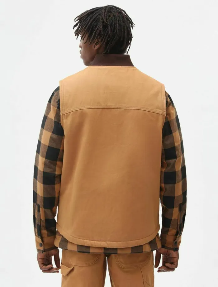 Men Jackets Dickies Duck Canvas Vest Brown Duck