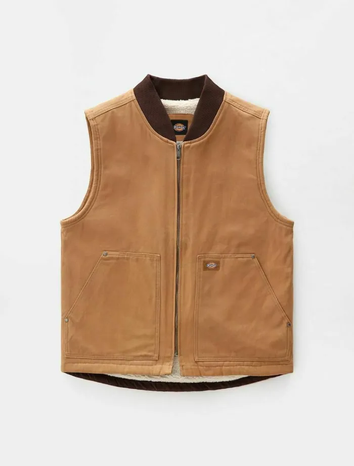 Men Jackets Dickies Duck Canvas Vest Brown Duck