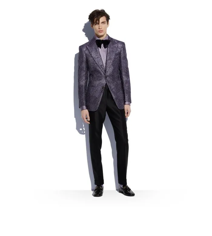 Men Jackets Tom Ford Flower Jacquard Cooper Jacket Lilac Men Jackets Tom Ford Flower Jacquard Cooper Jacket Lilac