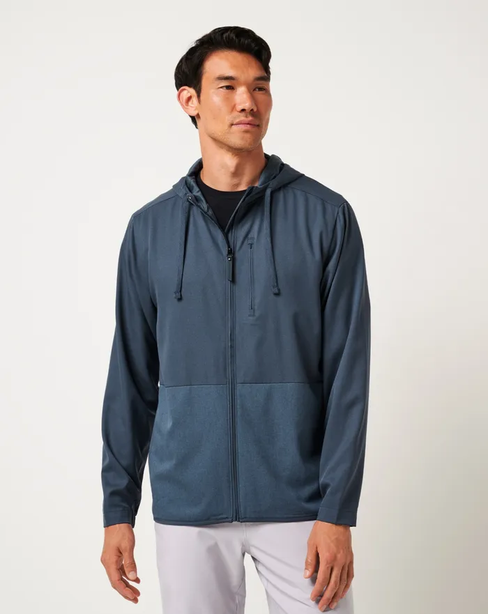 Men Jackets TravisMathew DEEPSPACE FULL ZIP Mood Indigovintage Indigo