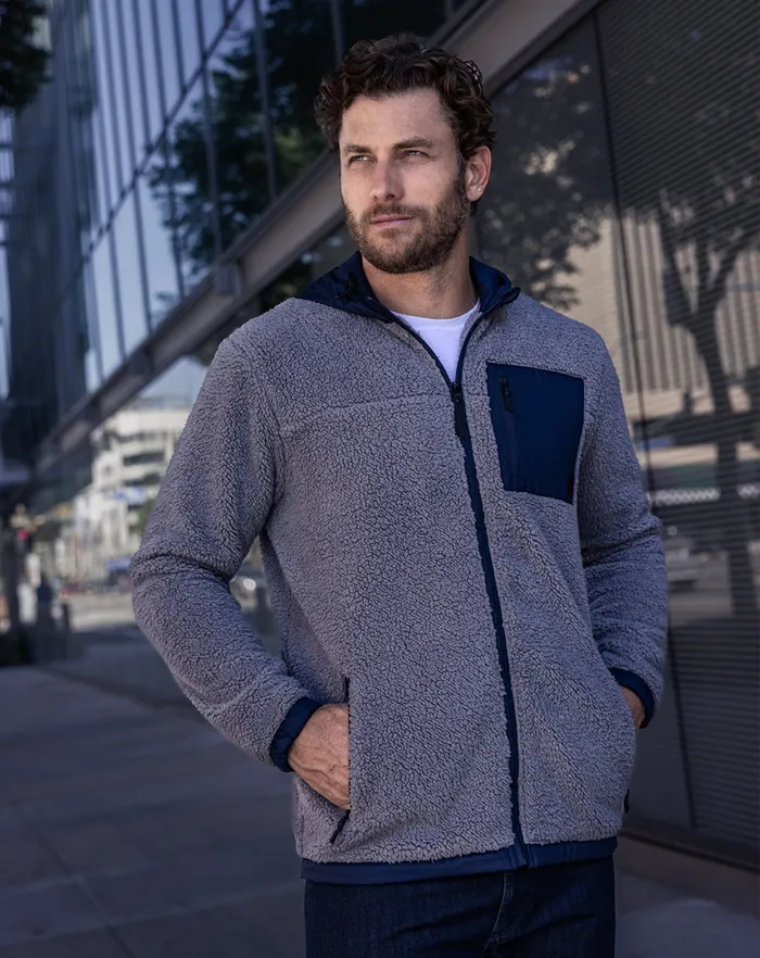 Men Jackets TravisMathew VENTURE SHERPA JACKET Sleettotal Eclipse