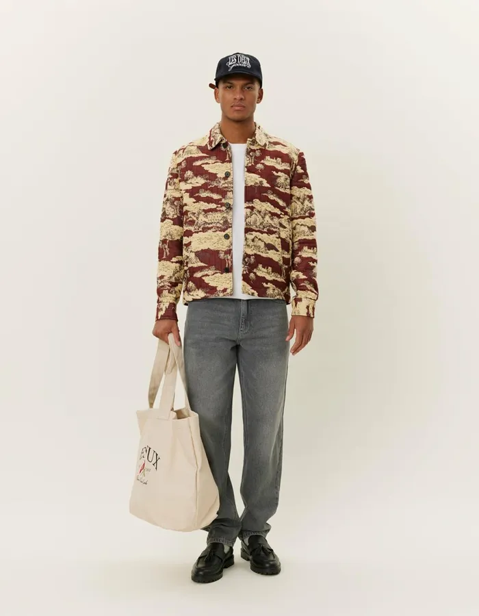 Men Jaiden Ruins Jaqcuard Overshirt 8211 Bossa NovaSummer Melon Les Deux ShirtsOvershirts