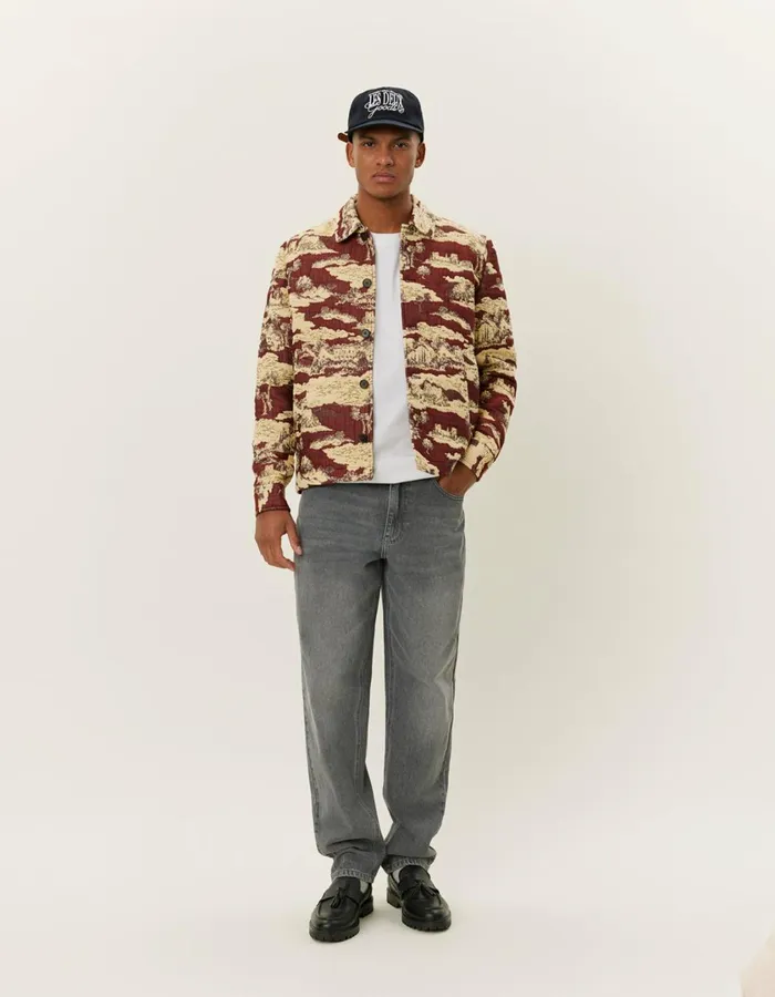 Men Jaiden Ruins Jaqcuard Overshirt 8211 Bossa NovaSummer Melon Les Deux ShirtsOvershirts