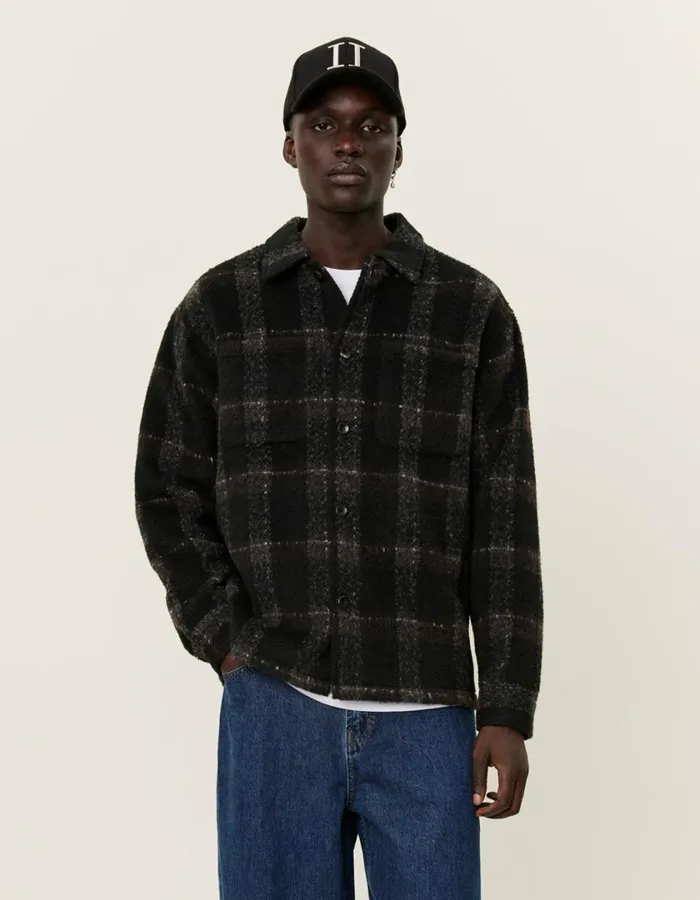 Men Jayce Overshirt 20 8211 BlackCharcoal Les Deux ShirtsOvershirts
