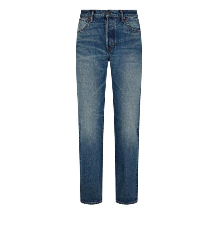 Men Jeans Tom Ford High Low Standard Fit Denim New Strong Highlow
