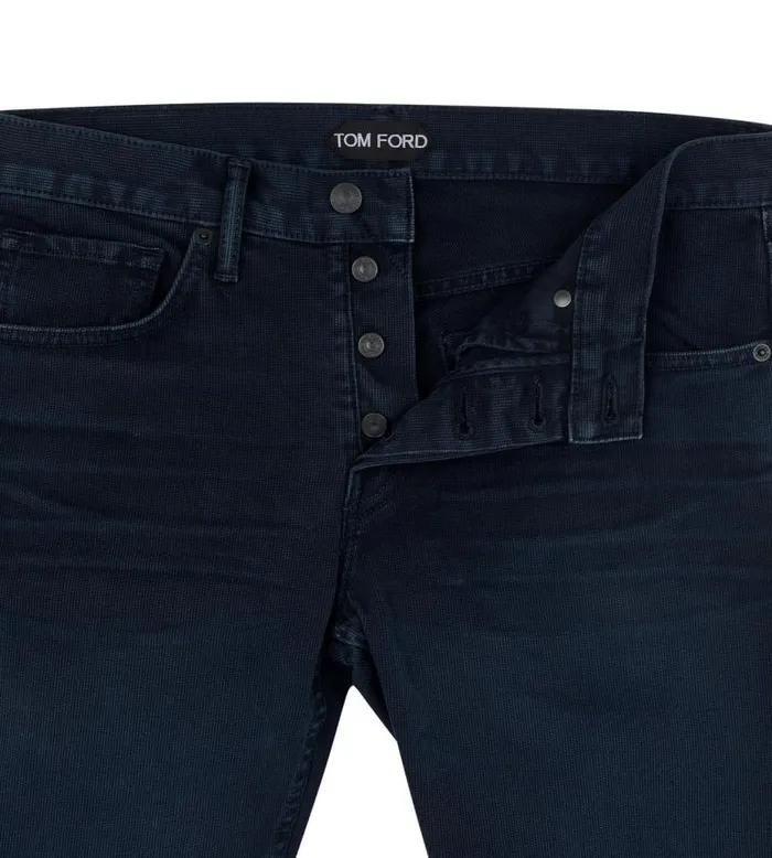 Men Jeans Tom Ford Western Cord Slim Fit Denim