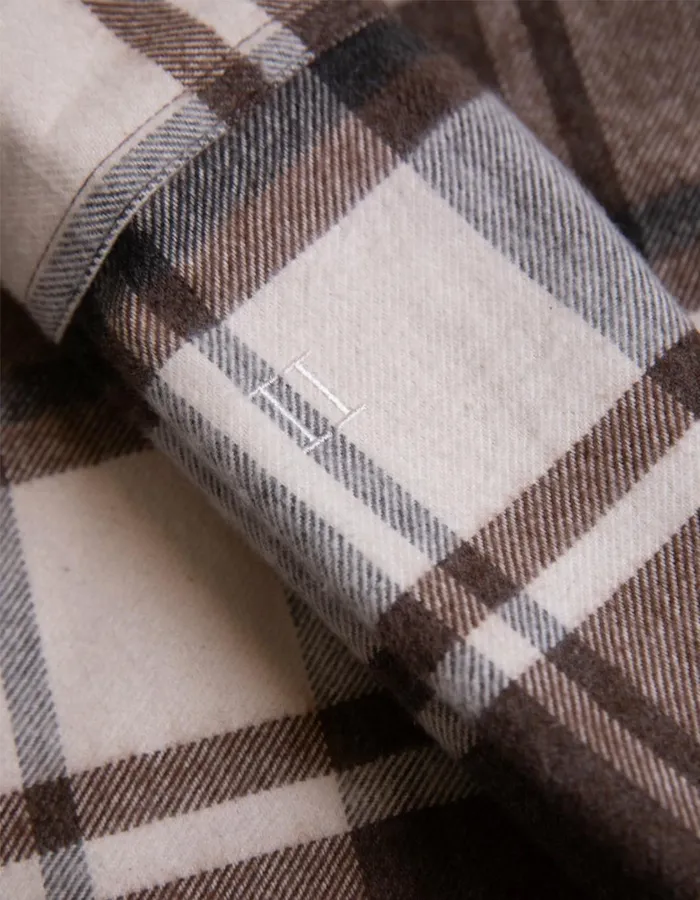 Men Jeremy Flannel Shirt 8211 Dusty TeakIvory Les Deux ShirtsOvershirts