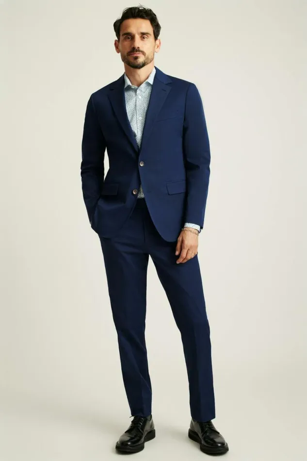 Men Jetsetter Italian Cotton Suit Royal Blue Bonobos Suits