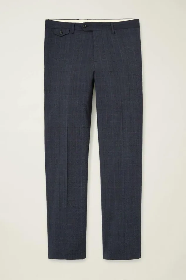 Men Jetsetter Italian Seersucker Dress Pant Navy Purple Glen Plaid Bonobos Dress Pants