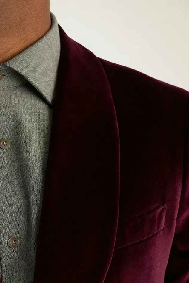 Men Jetsetter Italian Velvet Blazer Cabernet Bonobos Blazers and Sport Coats