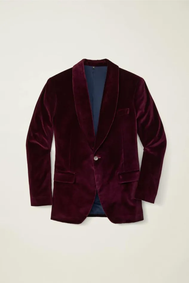 Men Jetsetter Italian Velvet Blazer Cabernet Bonobos Blazers and Sport Coats
