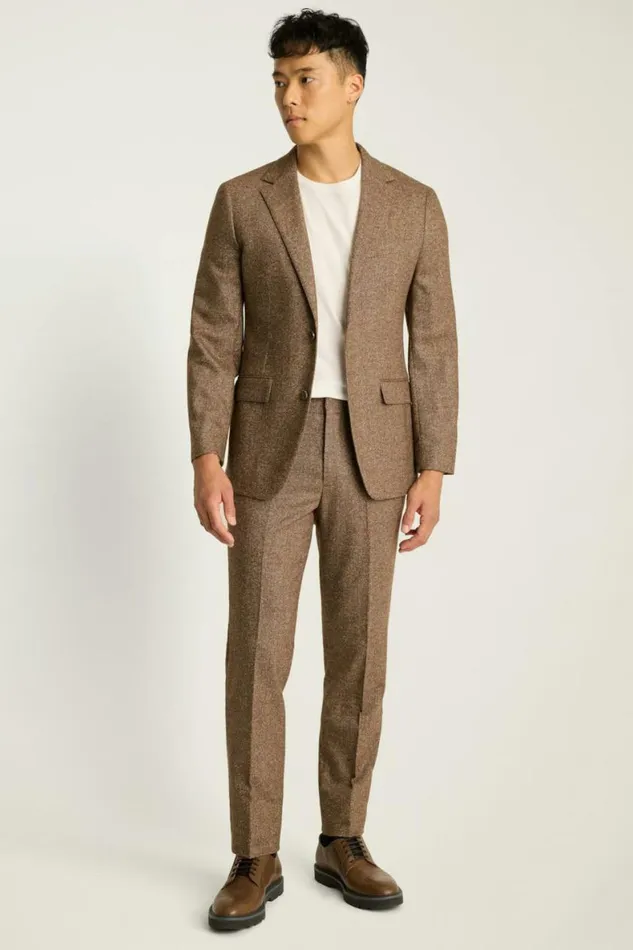 Men Jetsetter Italian Wool Blazer Khaki Donegal Bonobos Blazers and Sport Coats