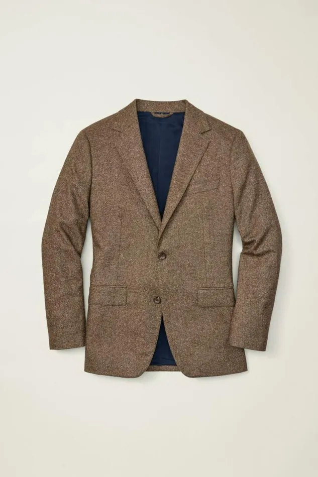 Men Jetsetter Italian Wool Blazer Khaki Donegal Bonobos Blazers and Sport Coats