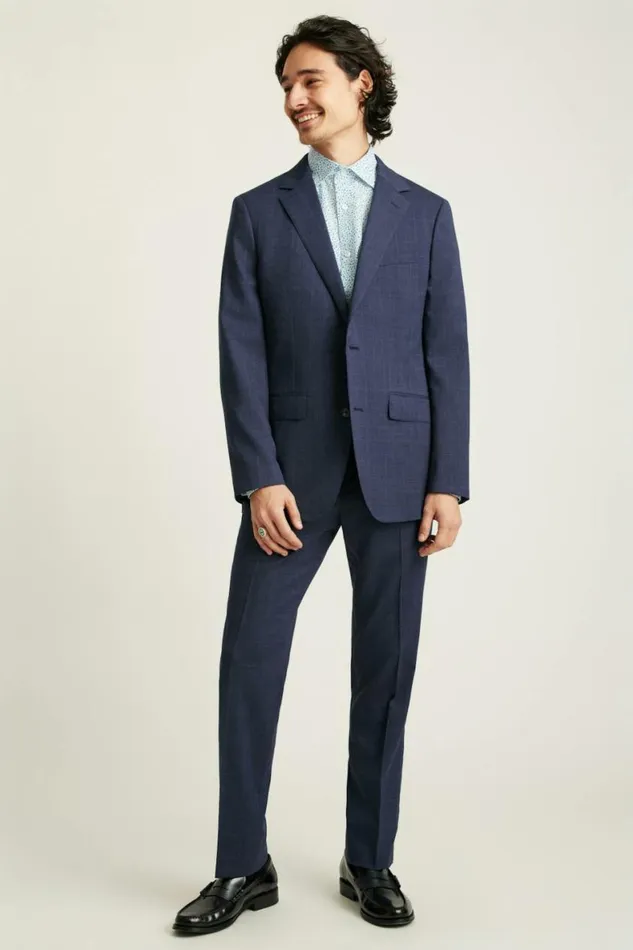 Men Jetsetter Italian Wool Blazer Navy Glen Plaid Bonobos Blazers and Sport Coats