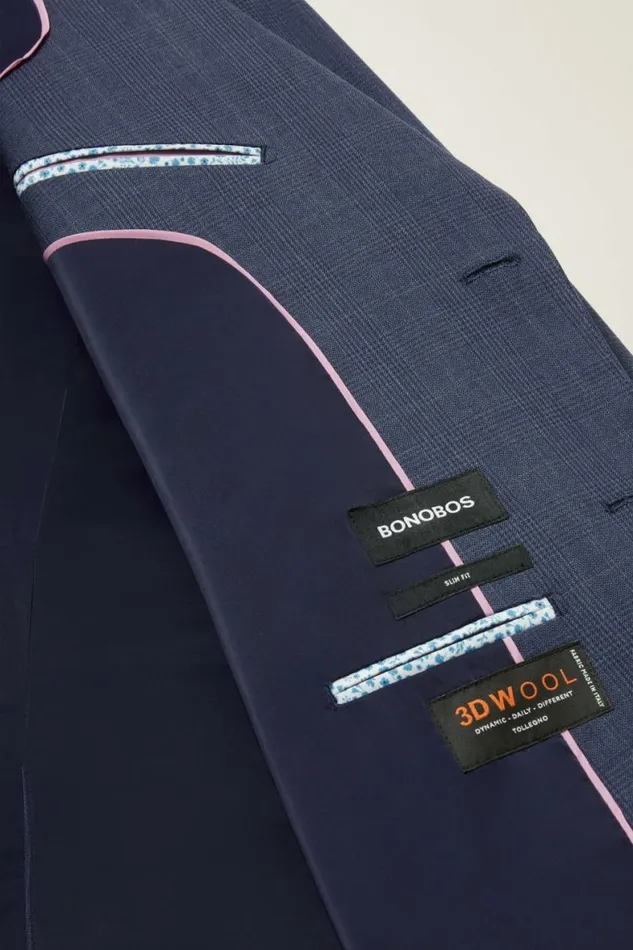 Men Jetsetter Italian Wool Blazer Navy Glen Plaid Bonobos Blazers and Sport Coats