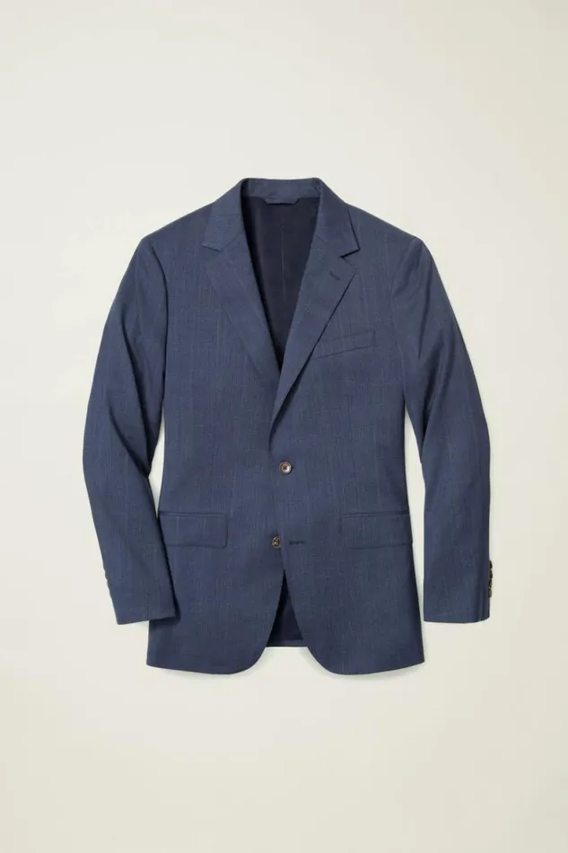 Men Jetsetter Italian Wool Blazer Navy Glen Plaid Bonobos Blazers and Sport Coats