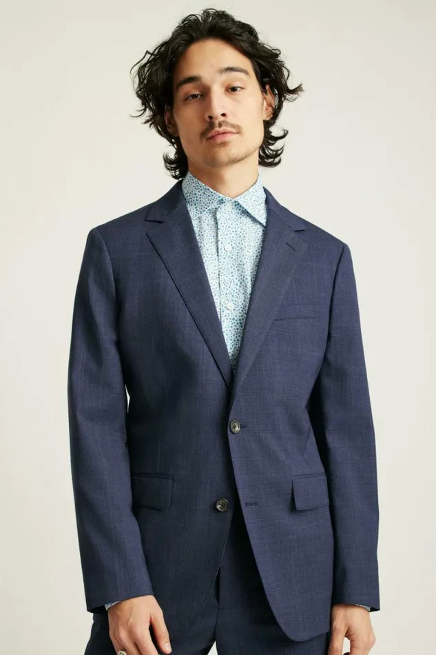 Men Jetsetter Italian Wool Blazer Navy Glen Plaid Bonobos Blazers and Sport Coats