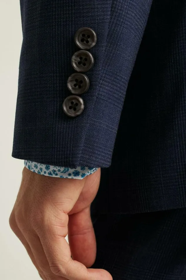Men Jetsetter Italian Wool Blazer Navy Glen Plaid Bonobos Blazers and Sport Coats