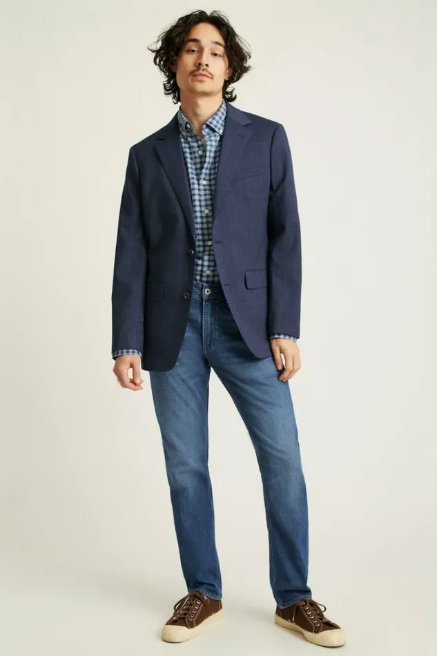 Men Jetsetter Italian Wool Blazer Navy Glen Plaid Bonobos Blazers and Sport Coats