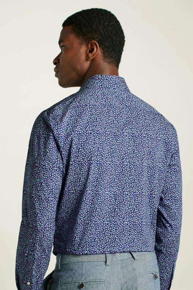Men Jetsetter Stretch Dress Shirt Navy Peyton Floral Bonobos Business Casual Shirts