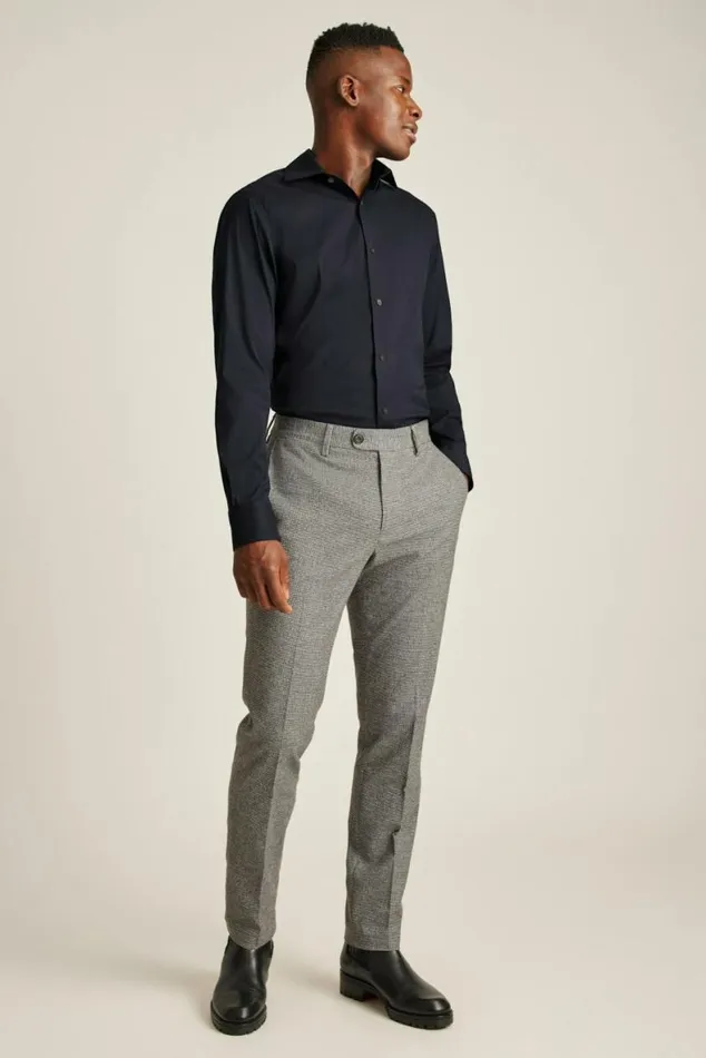 Men Jetsetter Stretch Dress Shirt Solid Navy Bonobos Business Casual Shirts