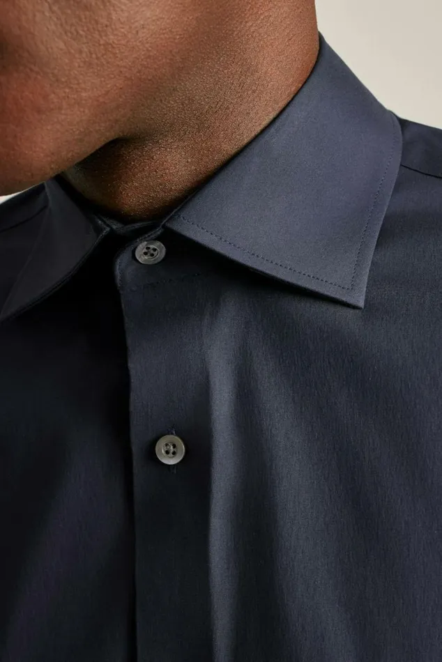 Men Jetsetter Stretch Dress Shirt Solid Navy Bonobos Business Casual Shirts
