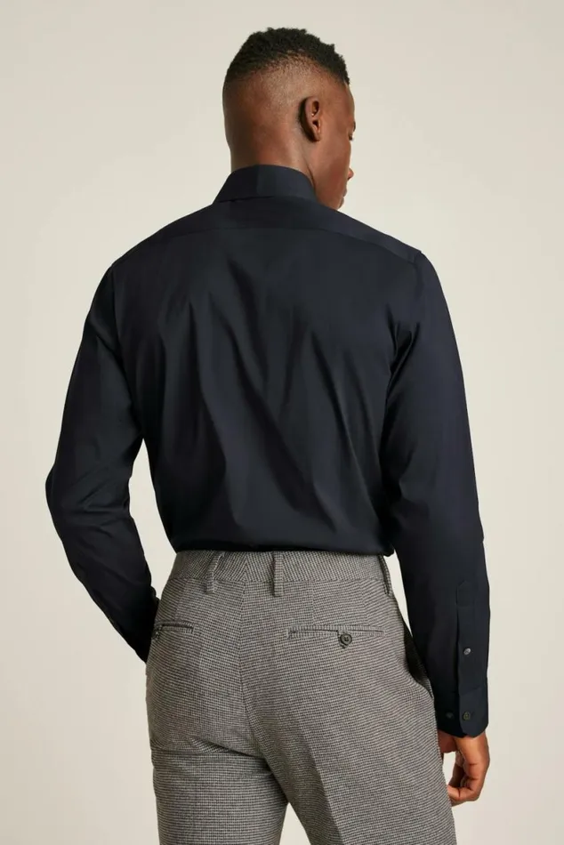 Men Jetsetter Stretch Dress Shirt Solid Navy Bonobos Business Casual Shirts