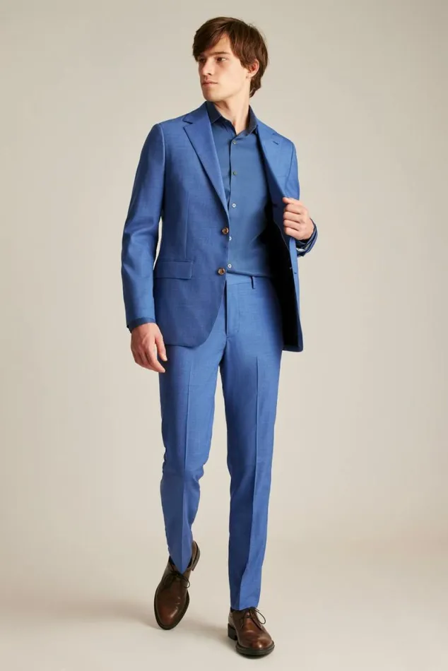 Men Jetsetter Stretch Wool Suit Iceberg Blue Bonobos Suits