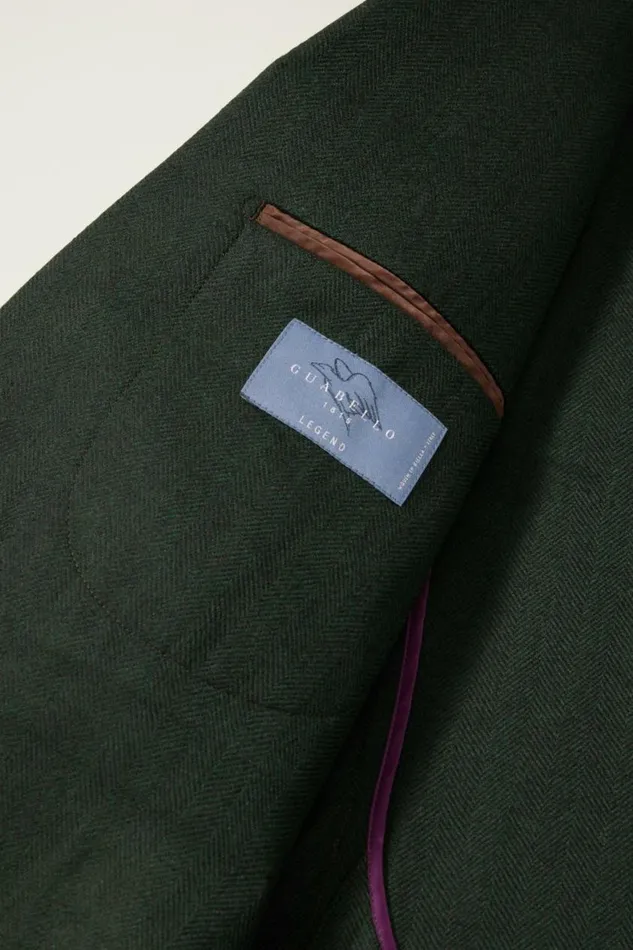 Men Jetsetter Unconstructed Blazer Emerald Green Herringbone Bonobos Blazers and Sport Coats
