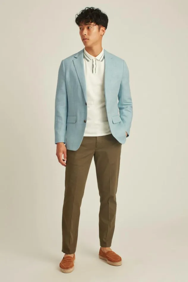 Men Jetsetter Unconstructed Blazer Ice Blue Bonobos Blazers and Sport Coats