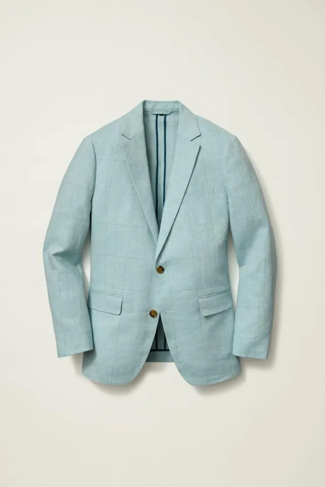 Men Jetsetter Unconstructed Blazer Ice Blue Bonobos Blazers and Sport Coats