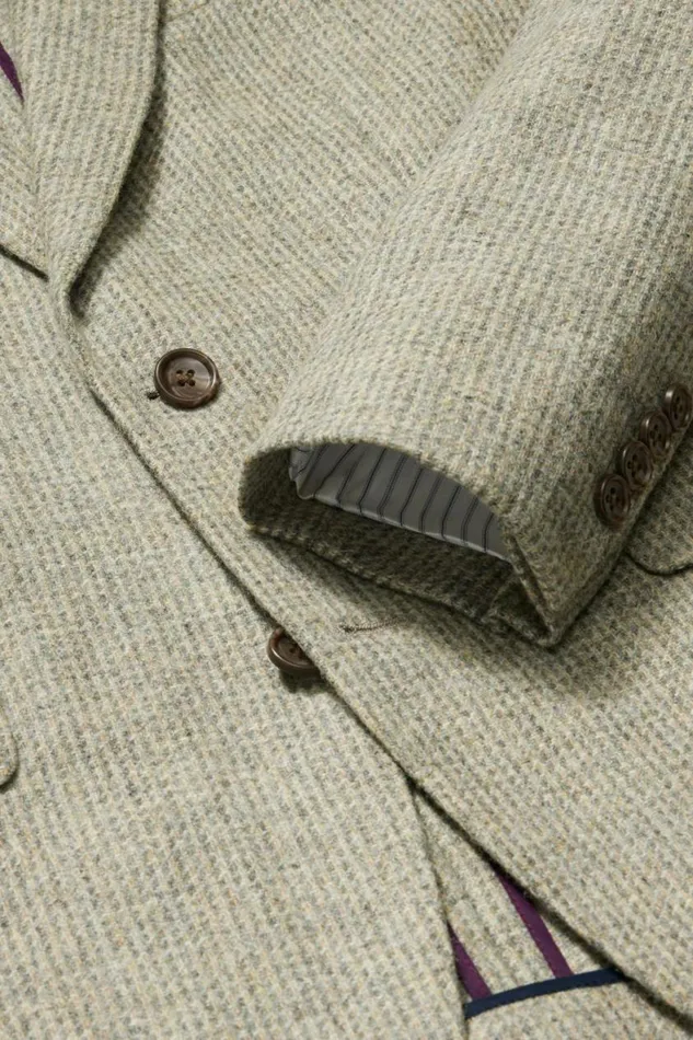 Men Jetsetter Unconstructed Blazer Oatmeal Gray Houndstooth Bonobos Blazers and Sport Coats