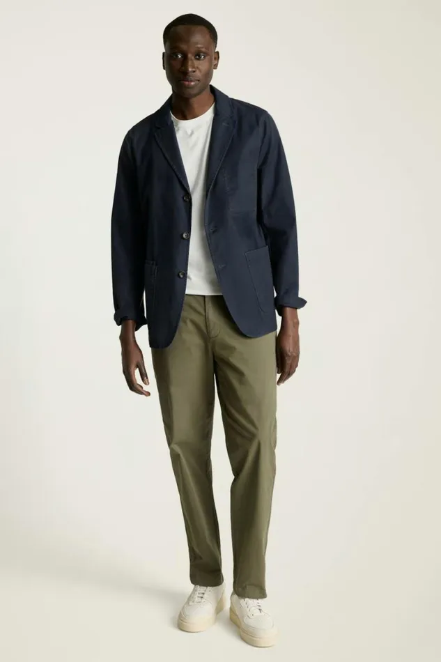 Men Jetsetter Washed Cotton Blazer Washed Navy Bonobos Blazers and Sport Coats