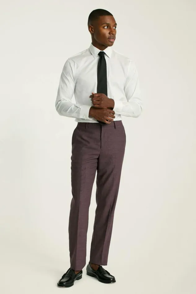 Men Jetsetter Wool Dress Pant Burgundy Check Bonobos Dress Pants