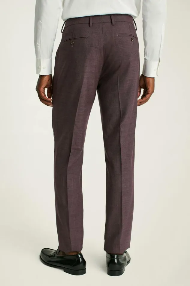 Men Jetsetter Wool Dress Pant Burgundy Check Bonobos Dress Pants
