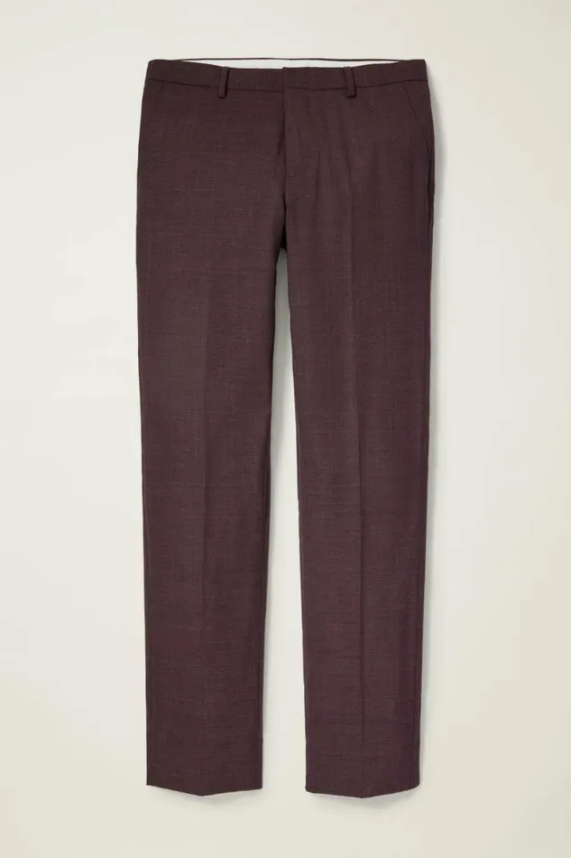 Men Jetsetter Wool Dress Pant Burgundy Check Bonobos Dress Pants