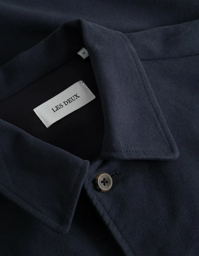 Men Journey Peached Overshirt 8211 Dark Navy Les Deux ShirtsOvershirts